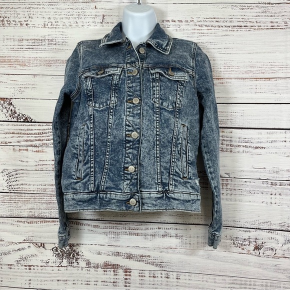 Sonoma Blue Acid Wash Button Denim Jacket - Picture 1 of 13